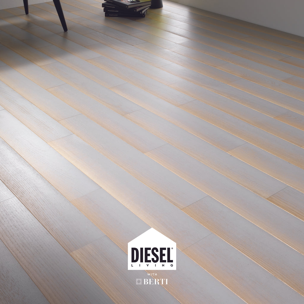 Light Grey Oak Flooring by Diesel Living with Berti - Elegant gradient from ice-grey to warm sand tones.