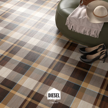 Tartan Brown flooring by Diesel Living, showcasing a stylish plaid design with modern elegance.